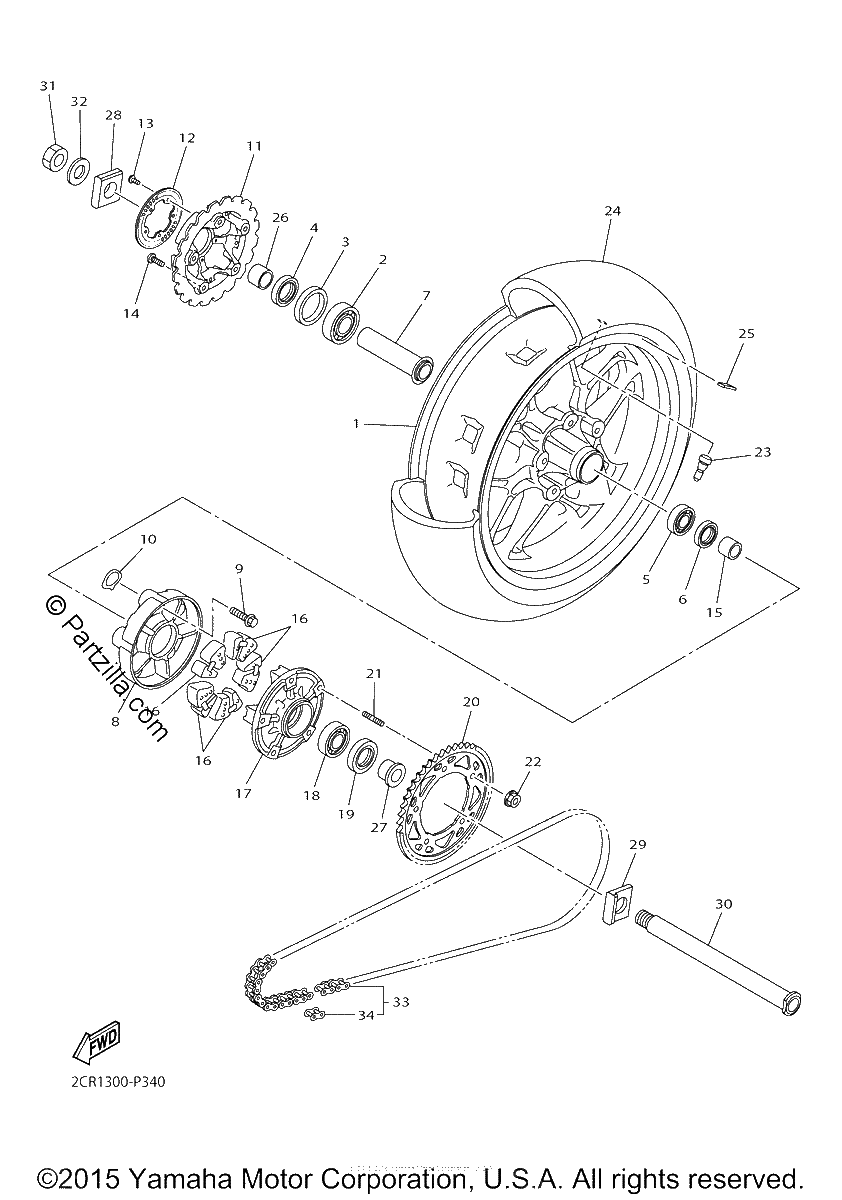 Diagrama de REAR WHEEL