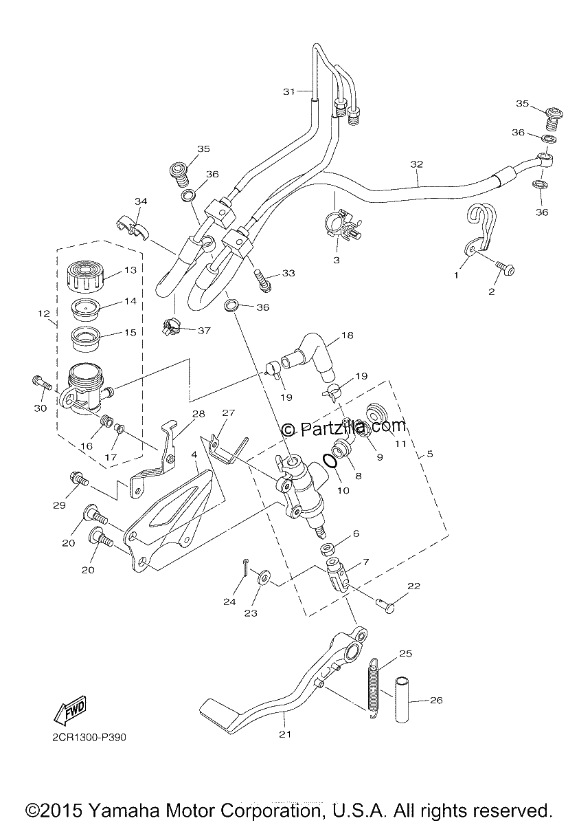 Diagrama de REAR MASTER CYLINDER
