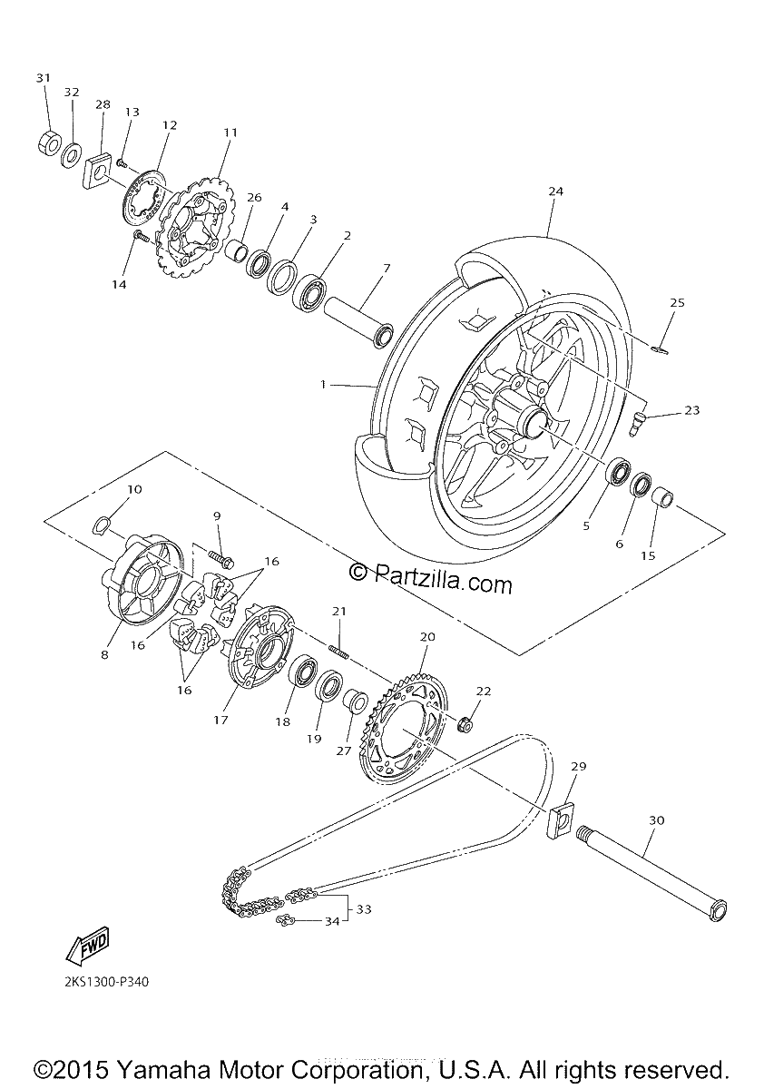 Diagrama de REAR WHEEL