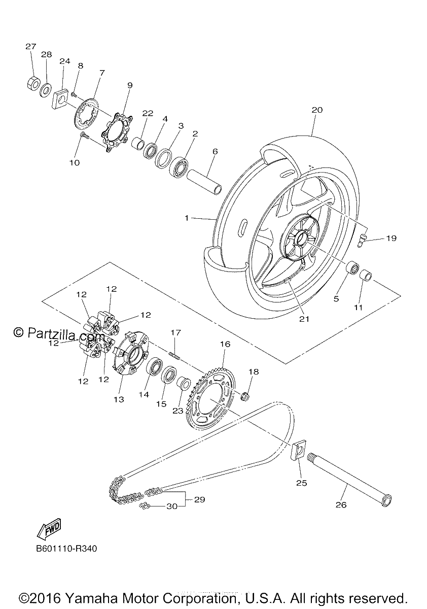 Diagrama de REAR WHEEL