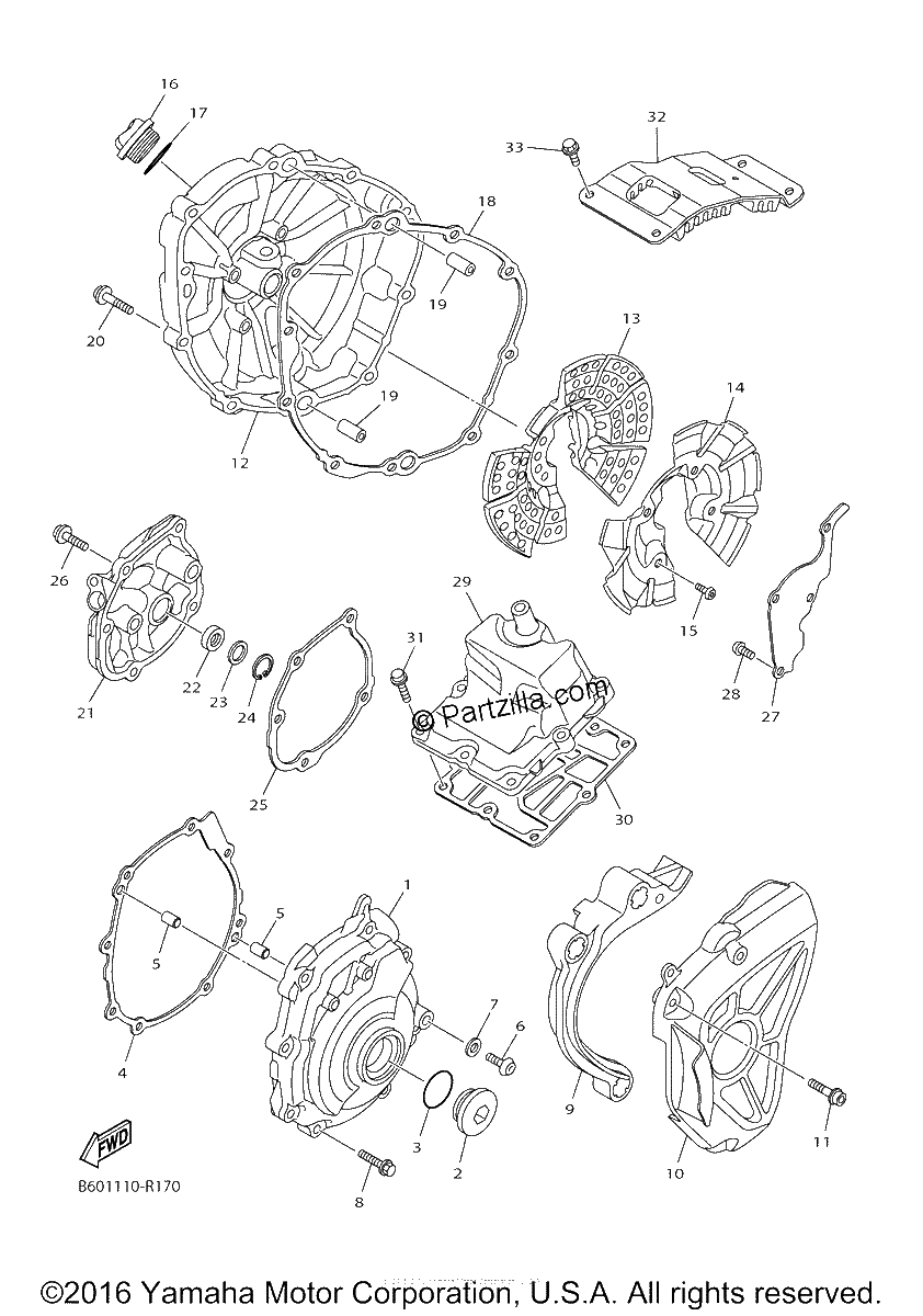 Diagrama de CRANKCASE COVER 1