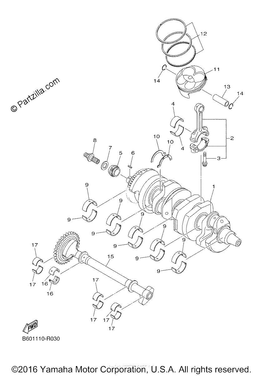 Diagrama de CRANKSHAFT PISTON
