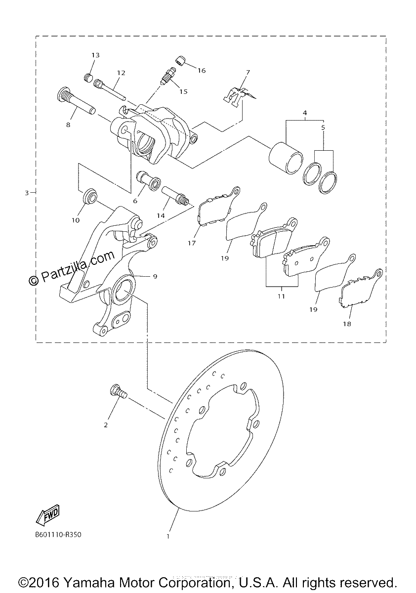 Diagrama de REAR BRAKE CALIPER