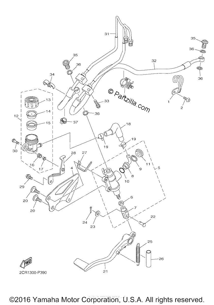 Diagrama de REAR MASTER CYLINDER