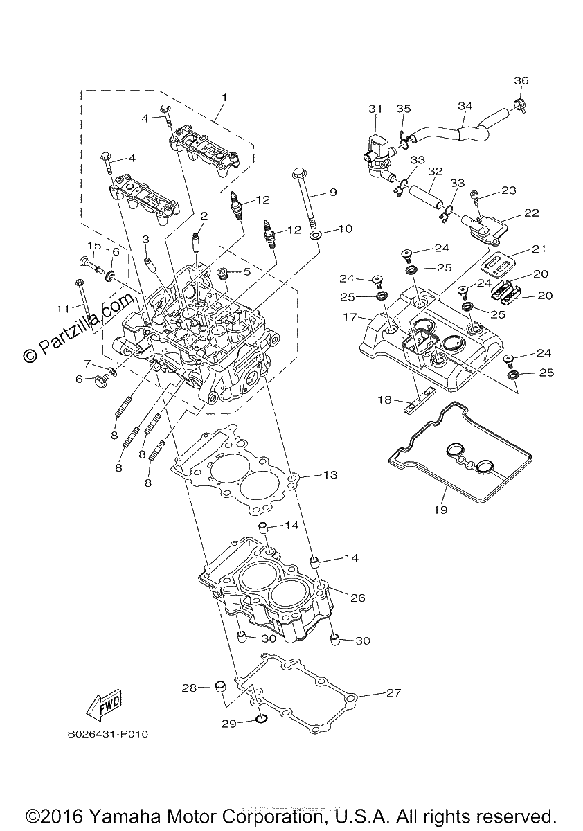 Diagrama de CYLINDER HEAD