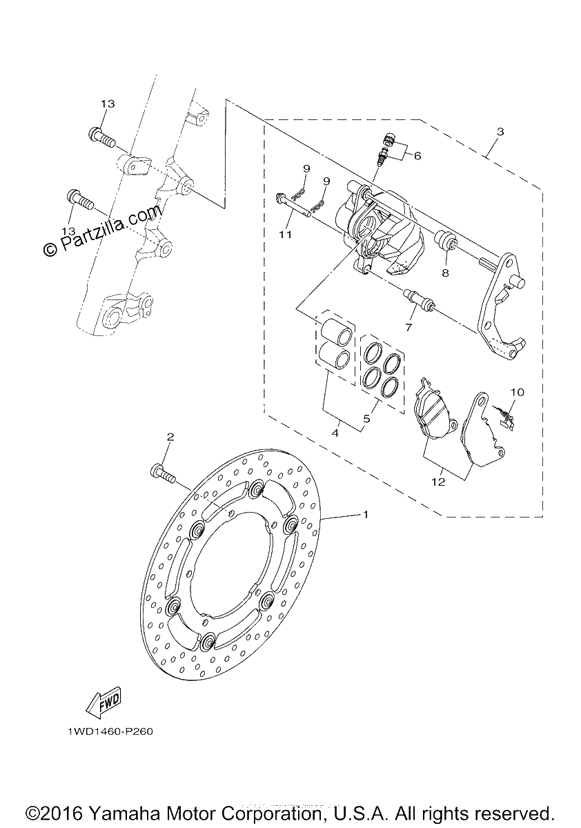 Diagrama de FRONT BRAKE CALIPER