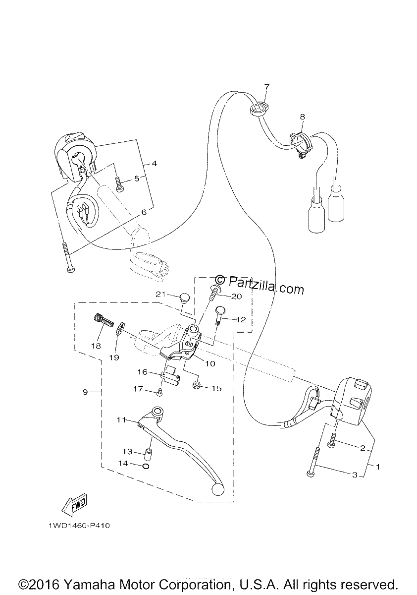 Diagrama de HANDLE SWITCH LEVER