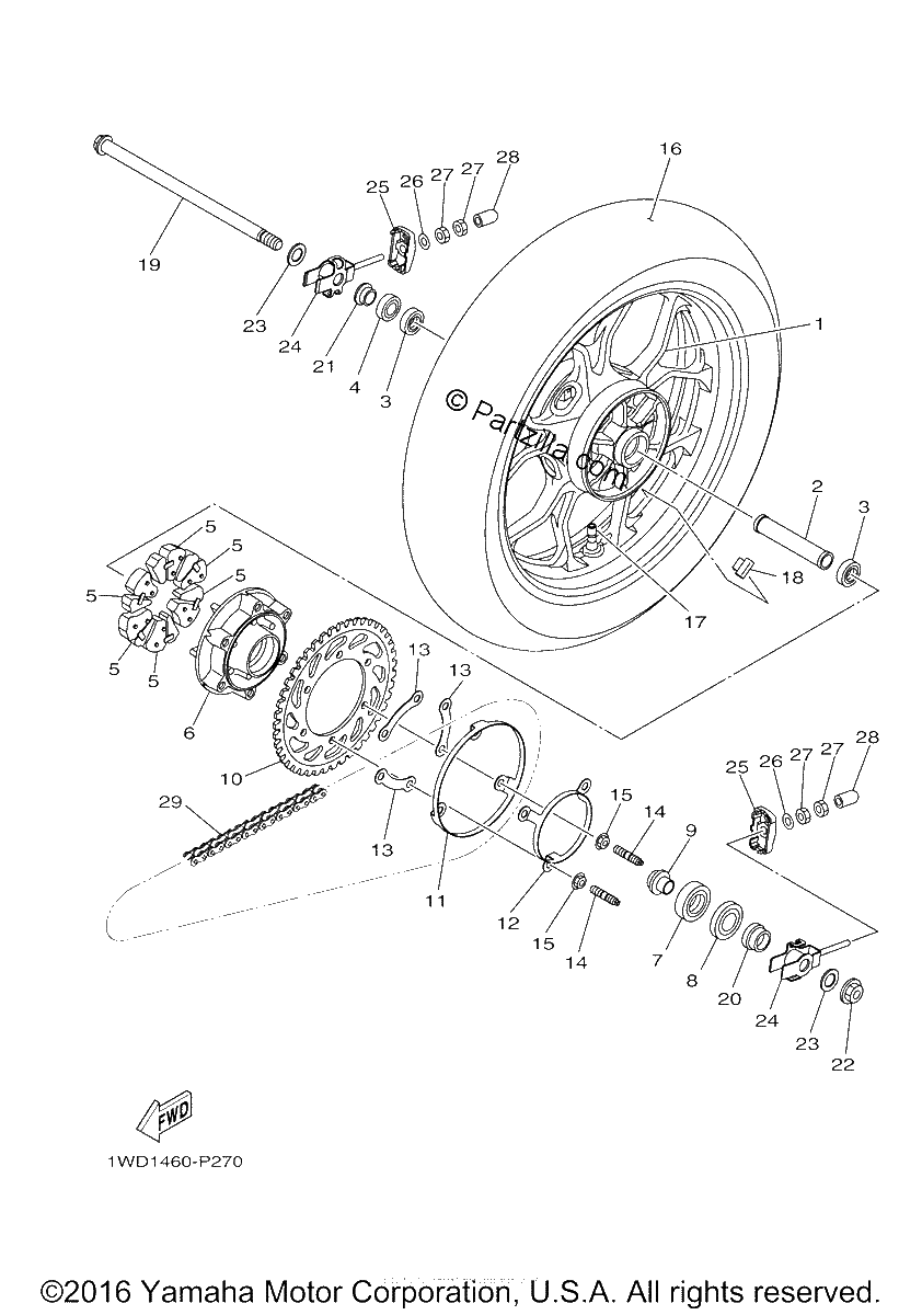 Diagrama de REAR WHEEL