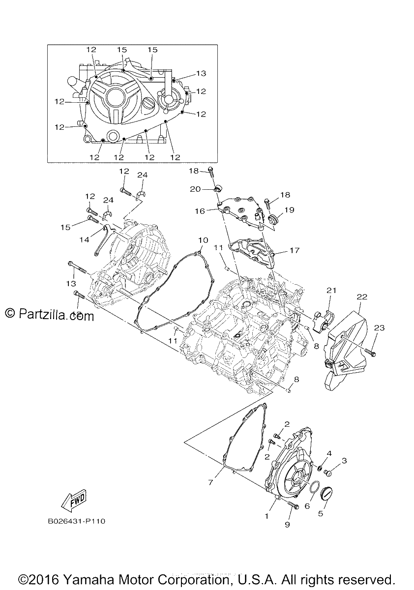 Diagrama de CRANKCASE COVER 1