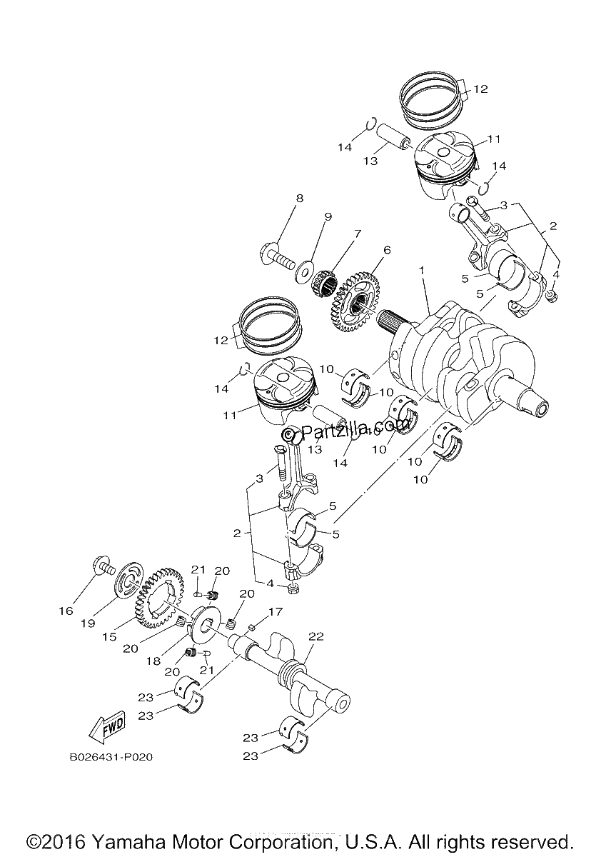 Diagrama de CRANKSHAFT PISTON