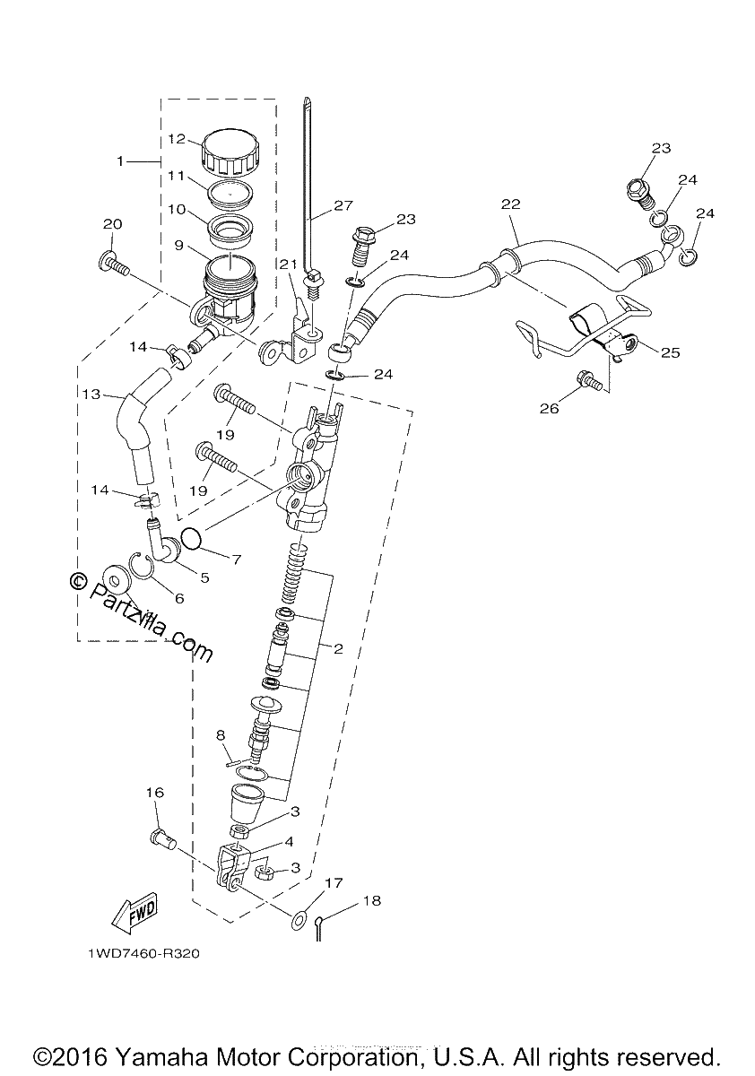 Diagrama de REAR MASTER CYLINDER