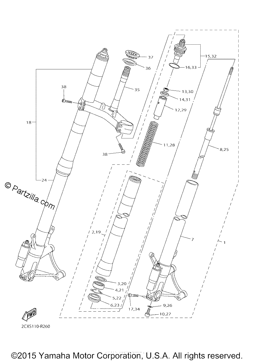 Diagrama de FRONT FORK