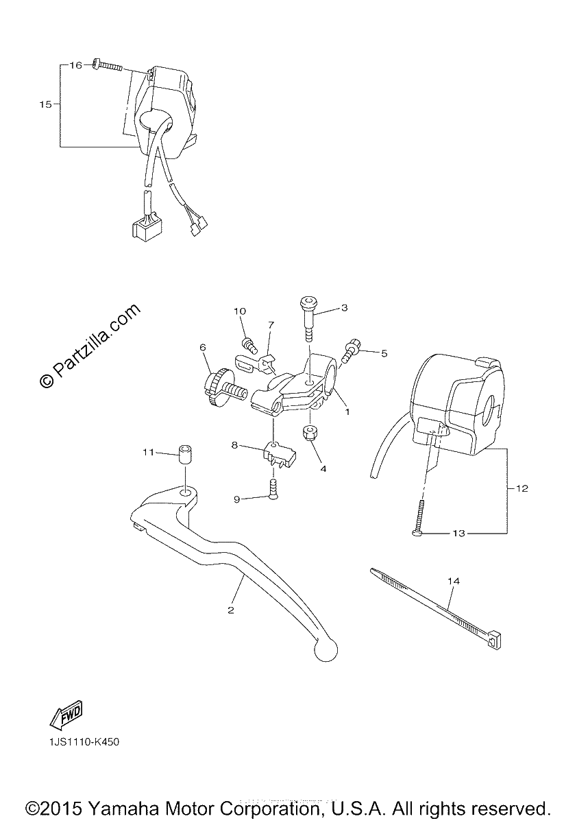 Diagrama de HANDLE SWITCH LEVER