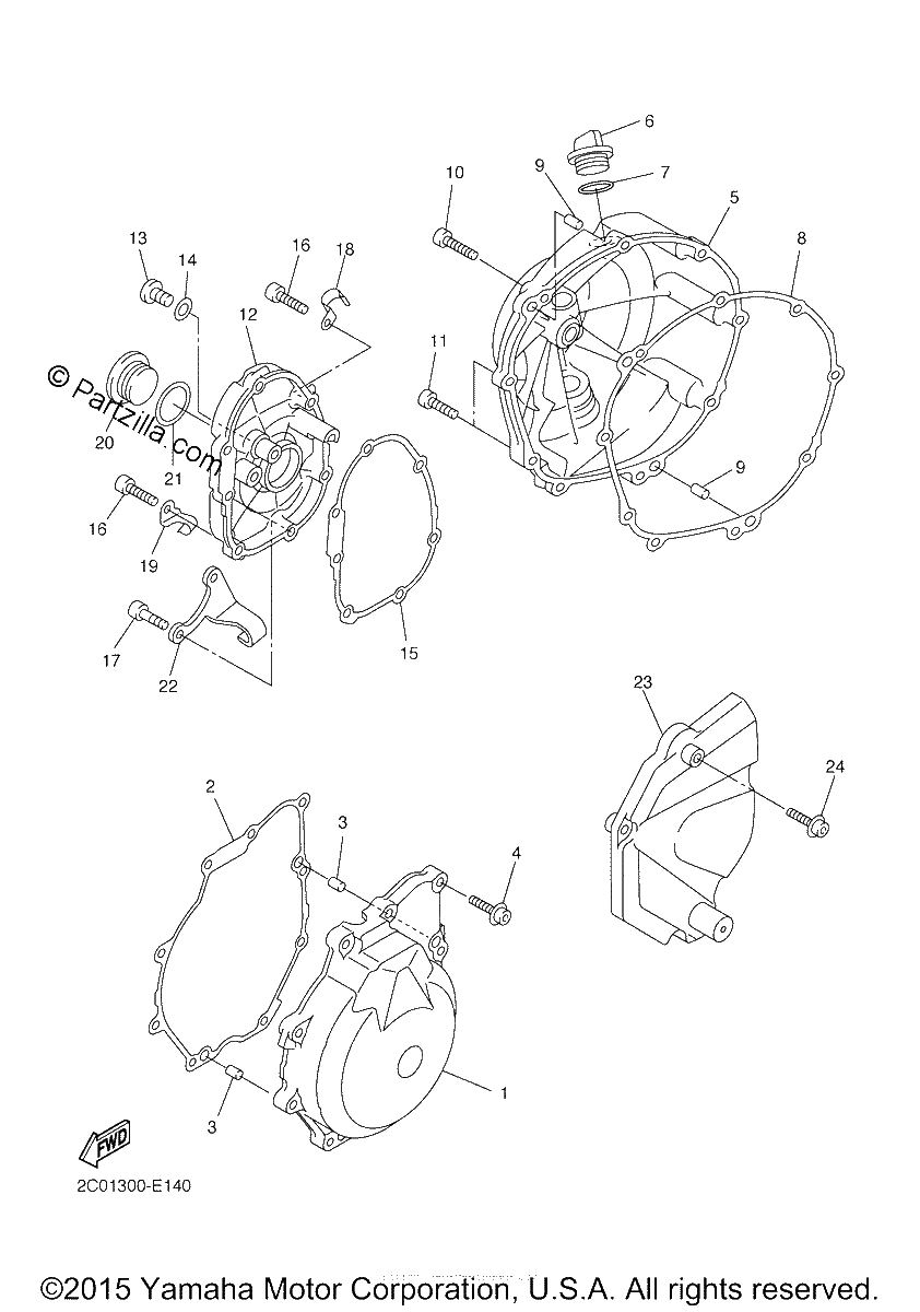 Diagrama de CRANKCASE COVER 1