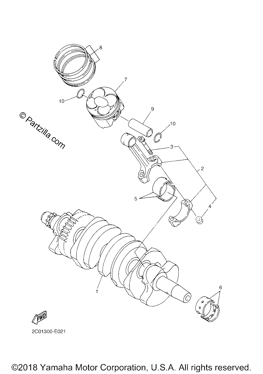 Diagrama de CRANKSHAFT PISTON