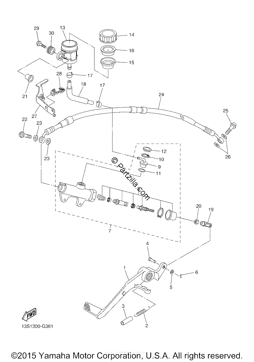 Diagrama de REAR MASTER CYLINDER