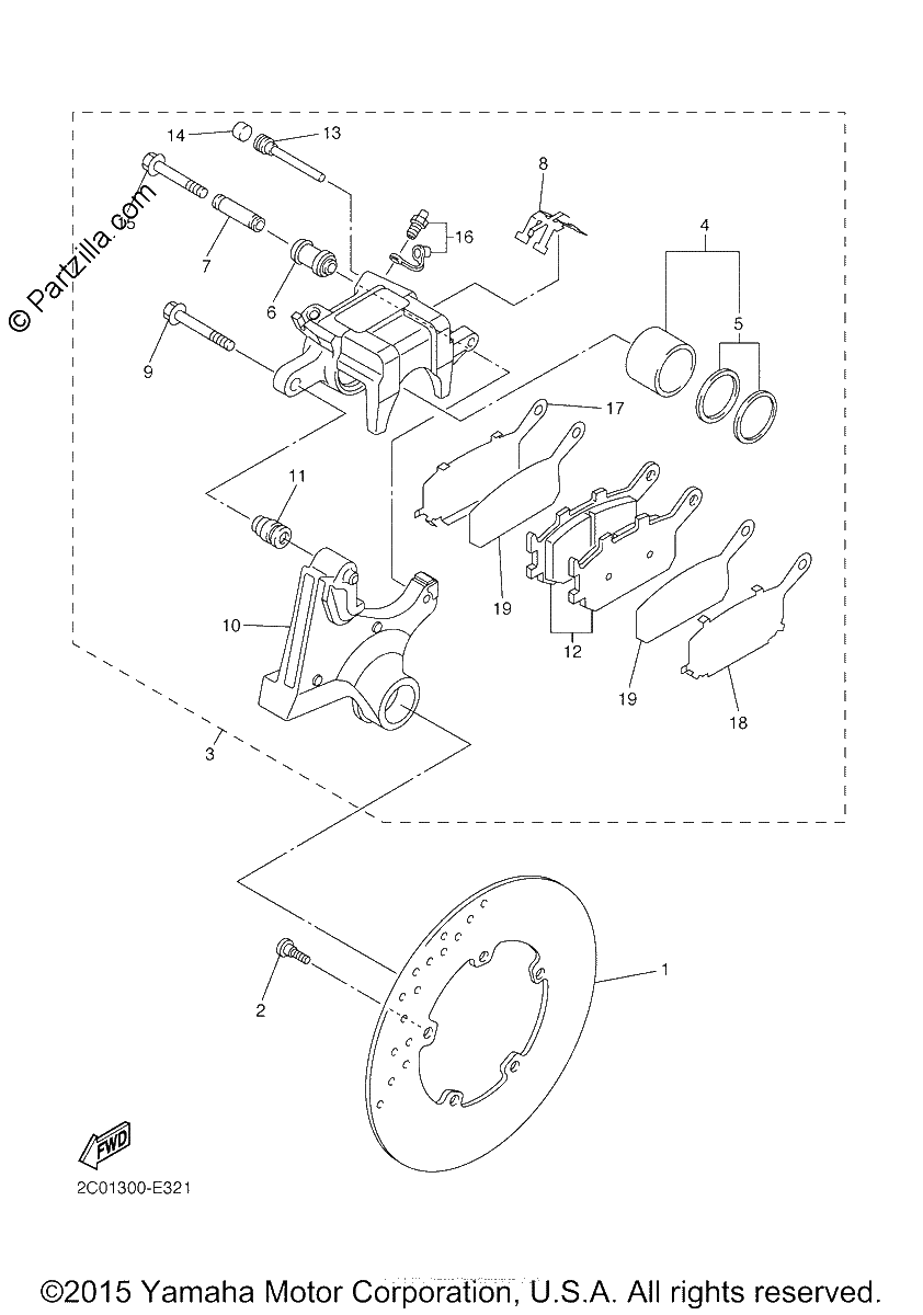 Diagrama de REAR BRAKE CALIPER