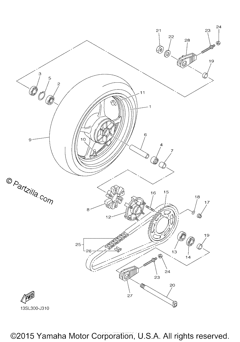 Diagrama de REAR WHEEL