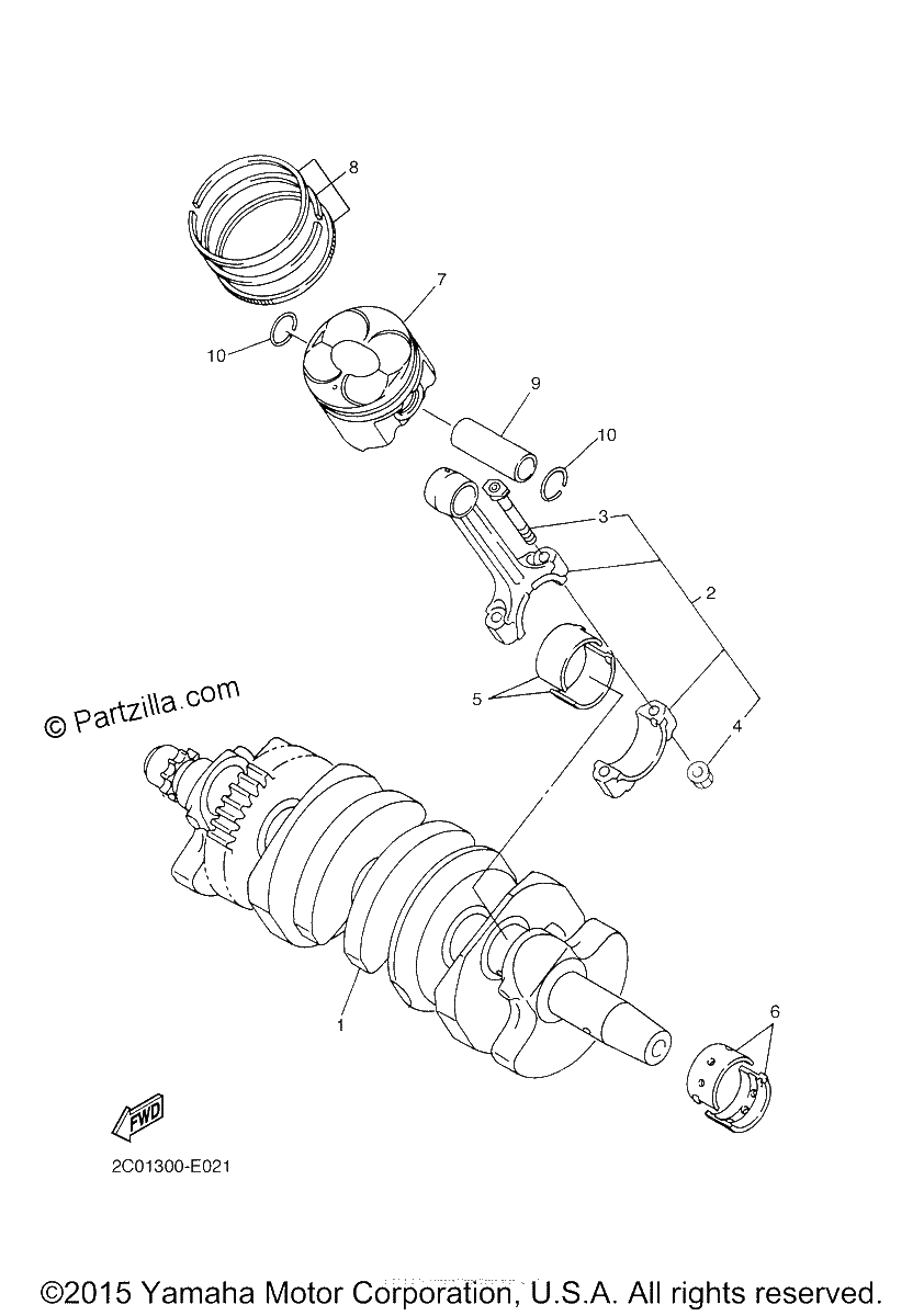 Diagrama de CRANKSHAFT PISTON