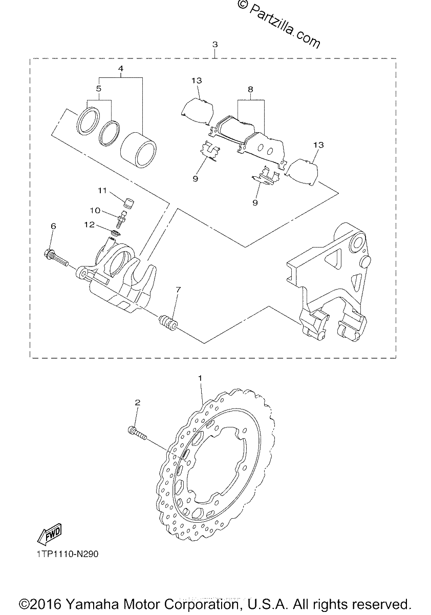 Diagrama de REAR BRAKE CALIPER