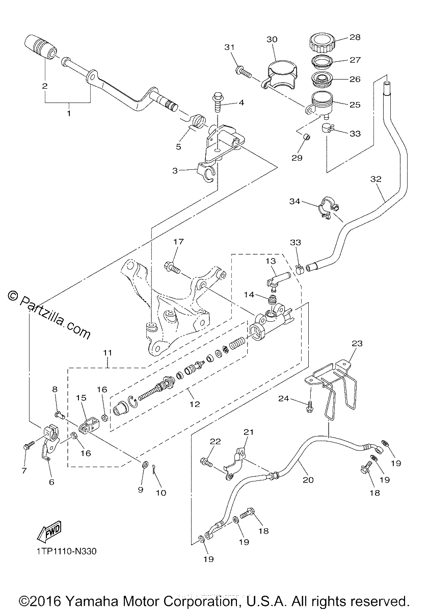 Diagrama de REAR MASTER CYLINDER