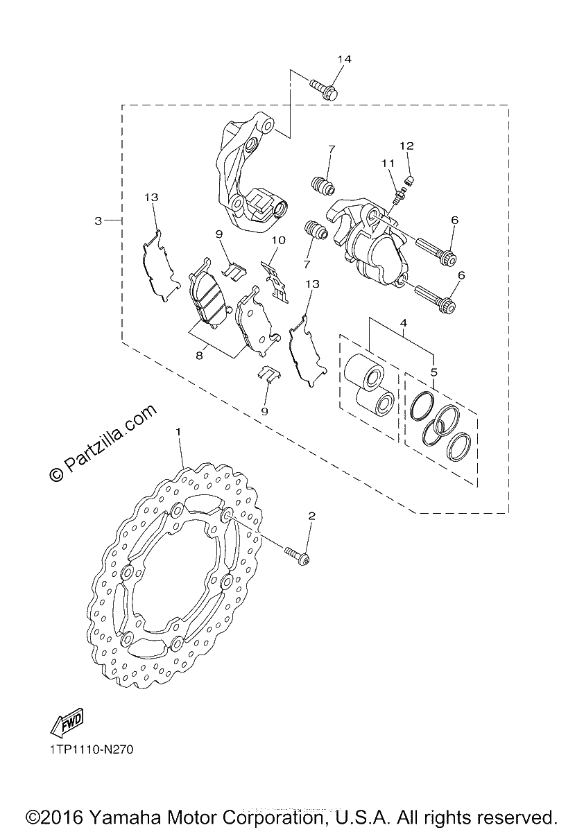 Diagrama de FRONT BRAKE CALIPER