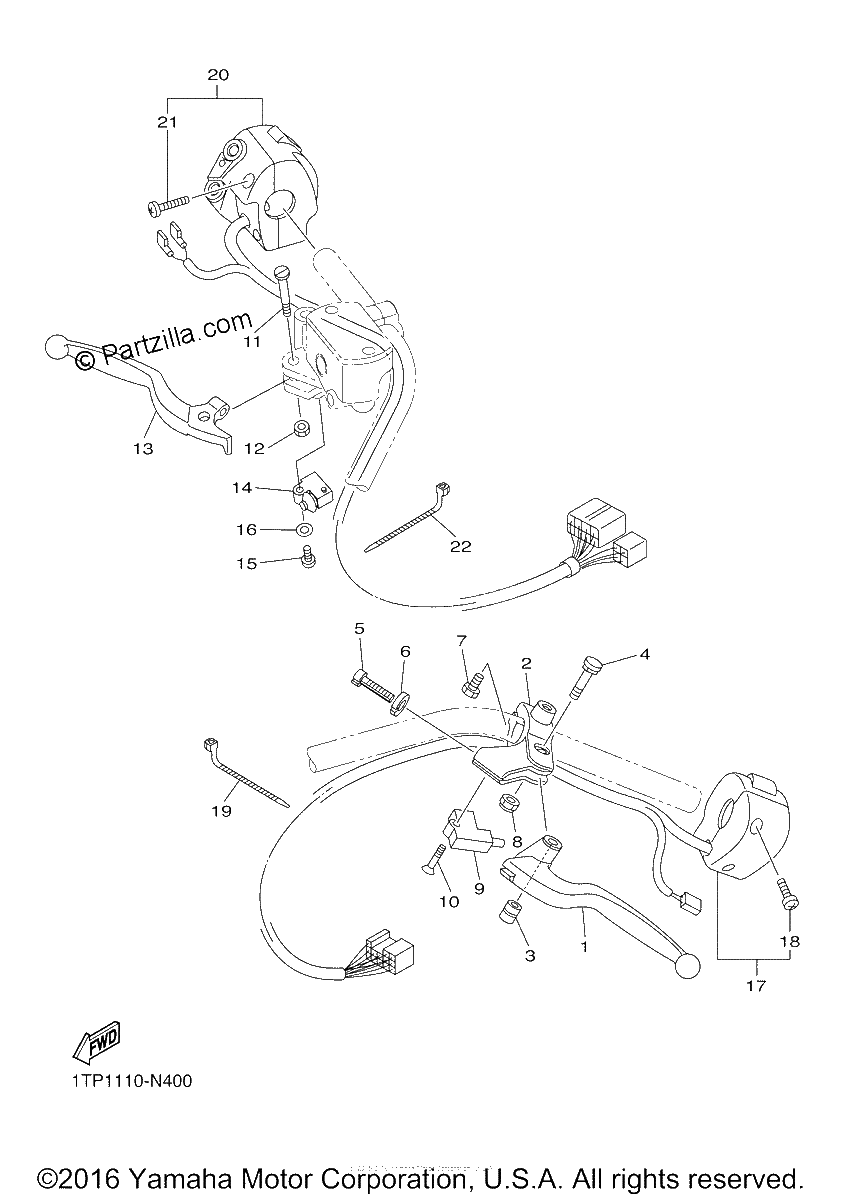 Diagrama de HANDLE SWITCH LEVER