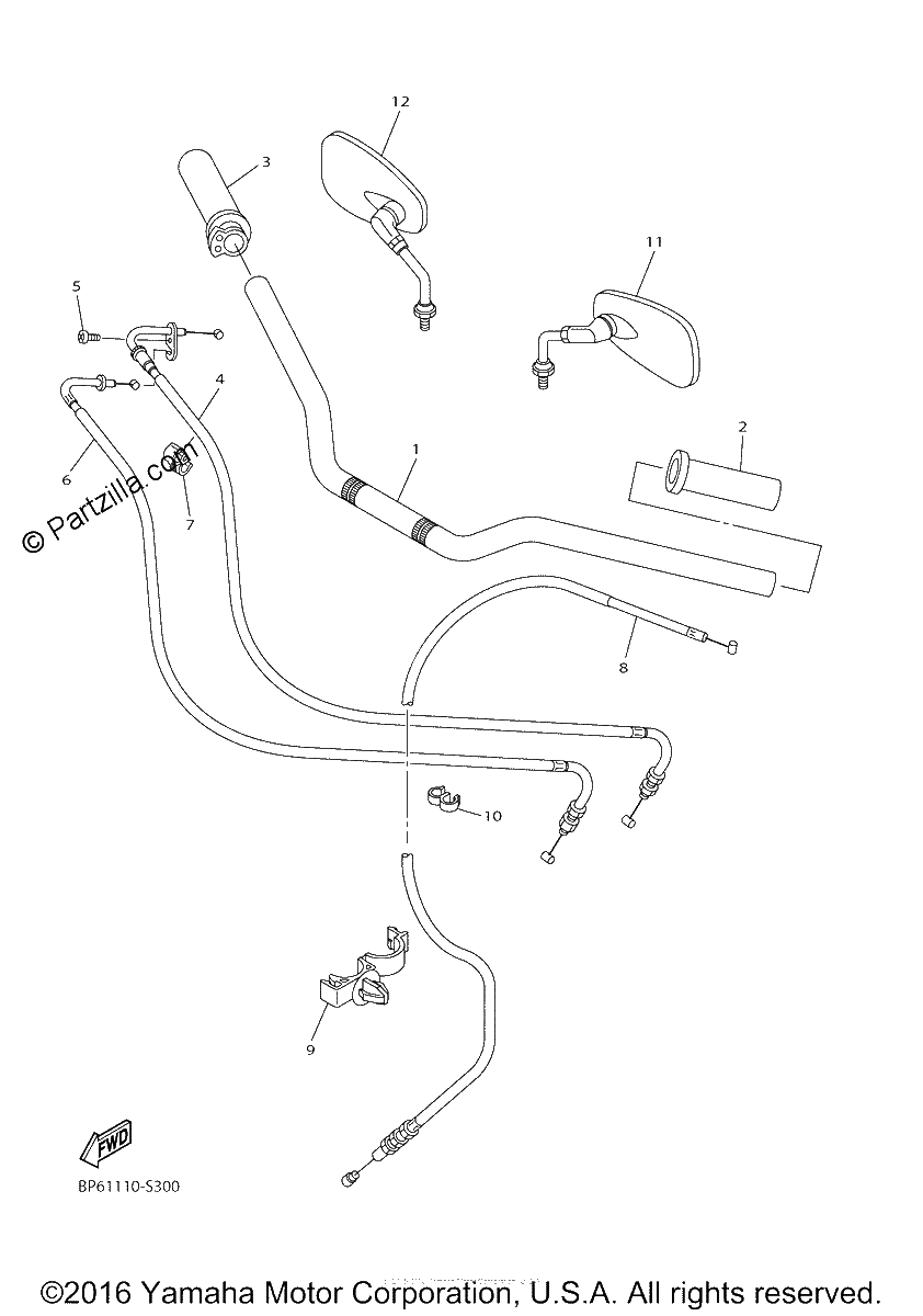 Diagrama de STEERING HANDLE CABLE