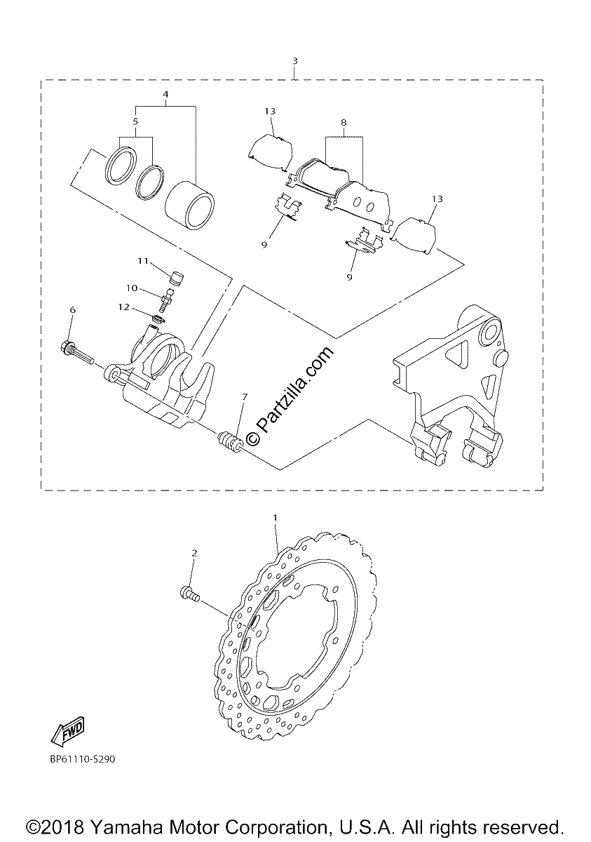 Diagrama de REAR BRAKE CALIPER