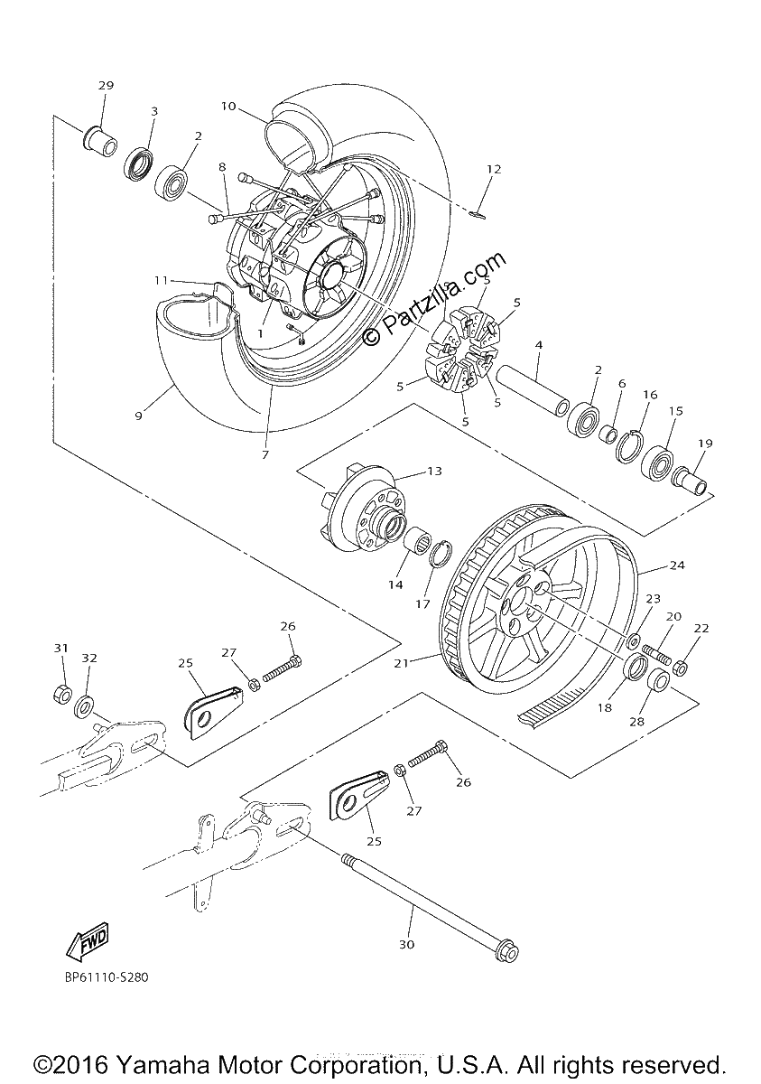 Diagrama de REAR WHEEL
