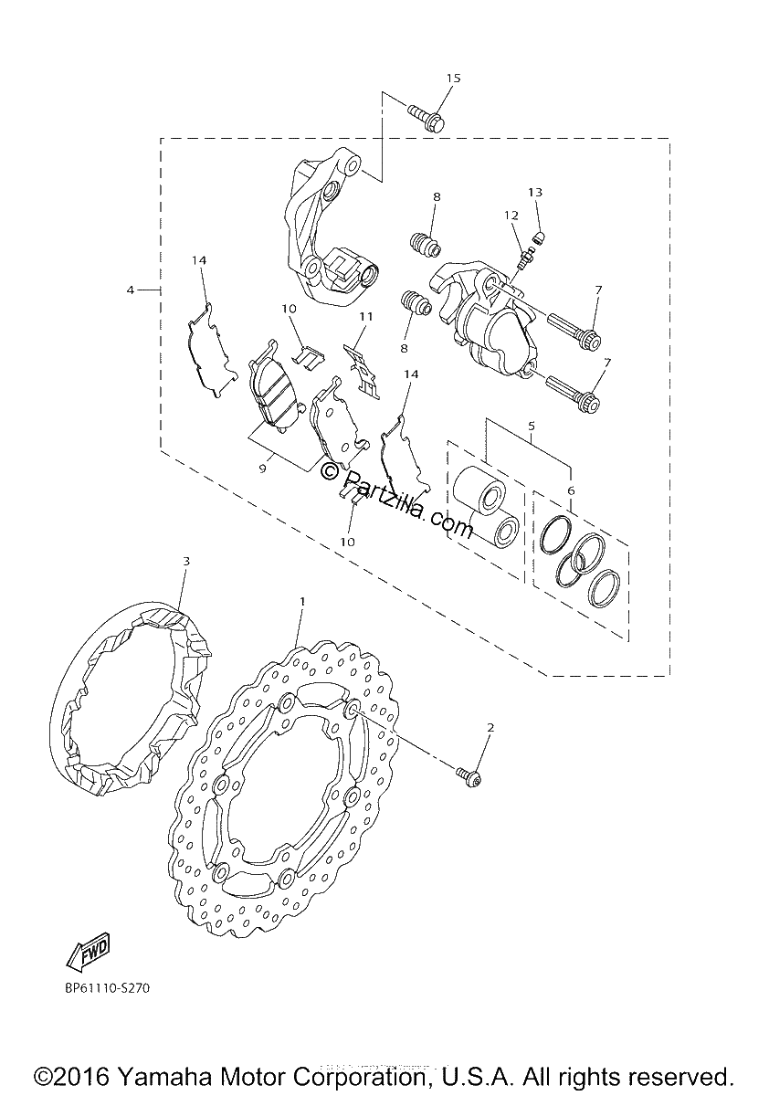 Diagrama de FRONT BRAKE CALIPER