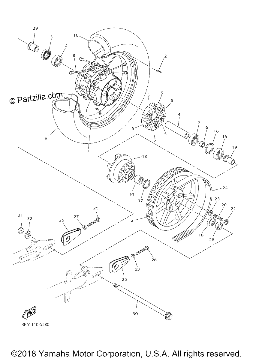 Diagrama de REAR WHEEL