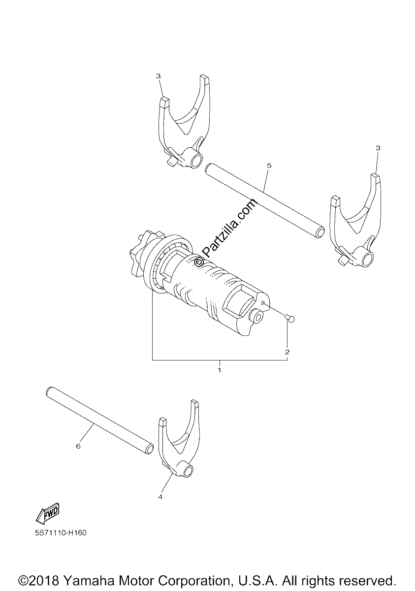 Diagrama de SHIFT CAM FORK