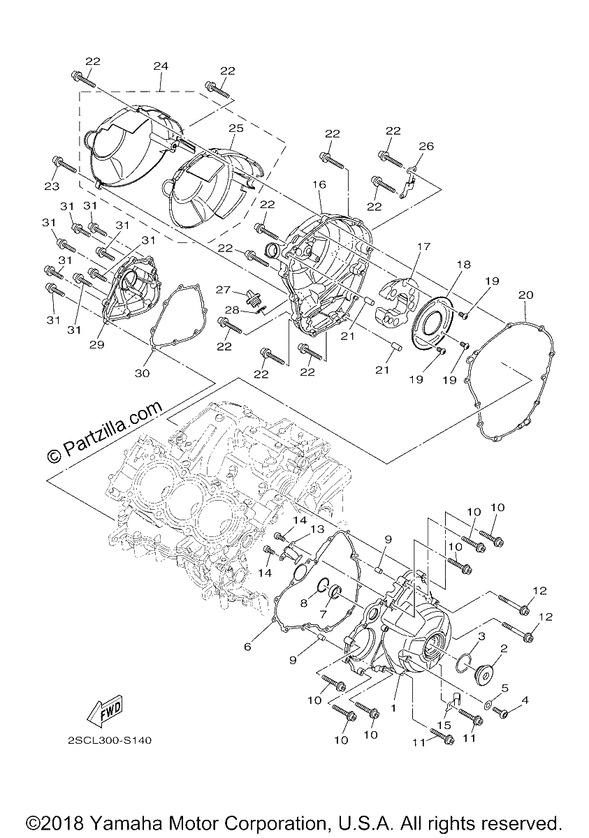 Diagrama de CRANKCASE COVER 1