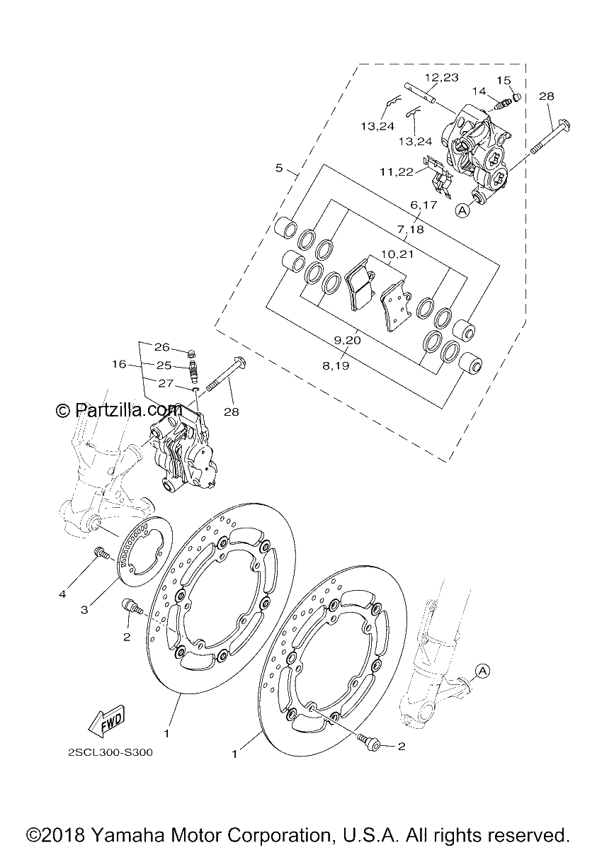 Diagrama de FRONT BRAKE CALIPER