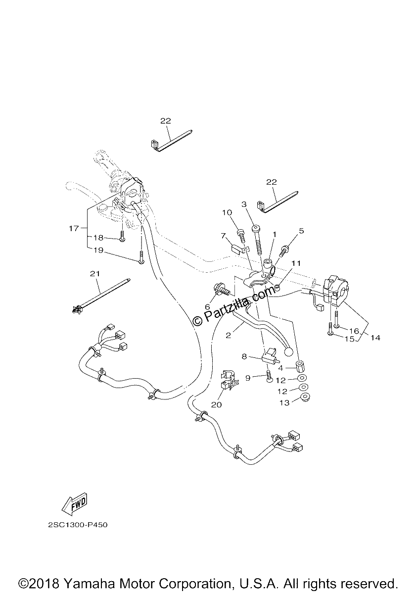 Diagrama de HANDLE SWITCH LEVER