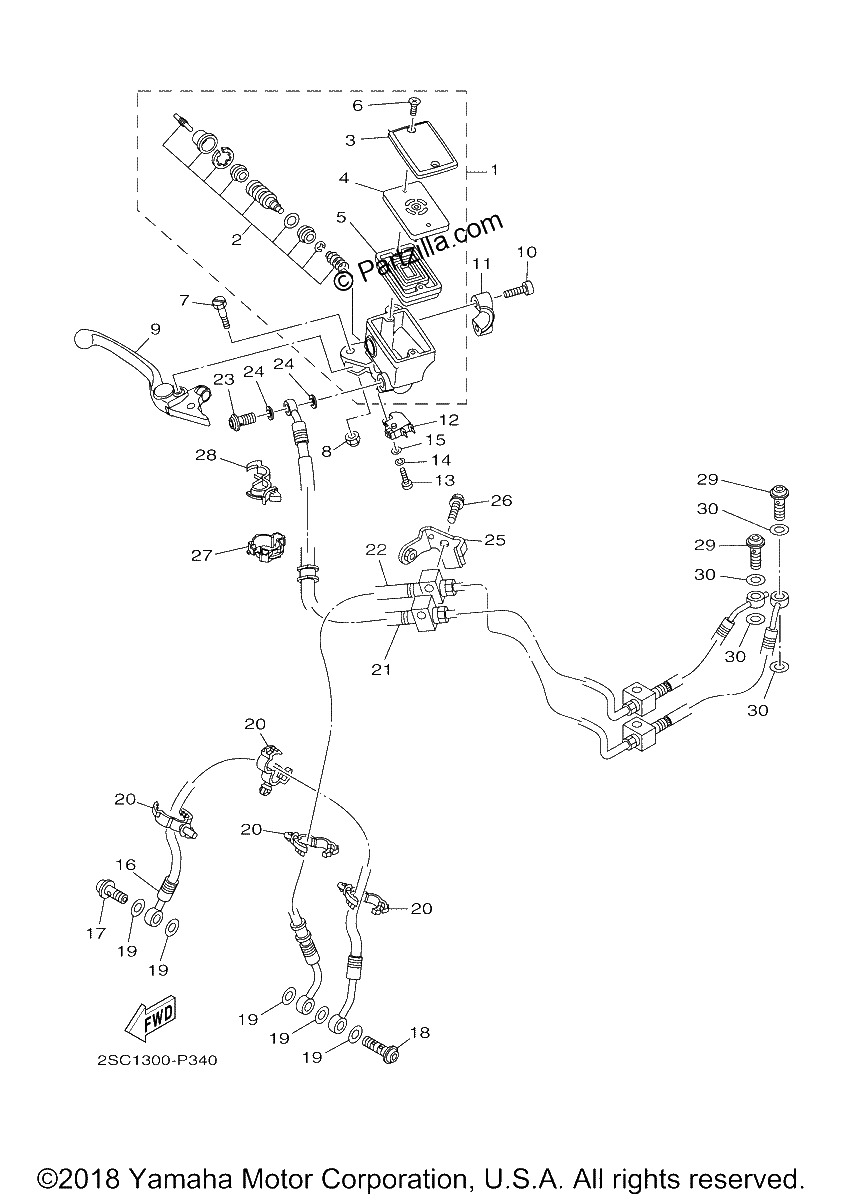 Diagrama de FRONT MASTER CYLINDER