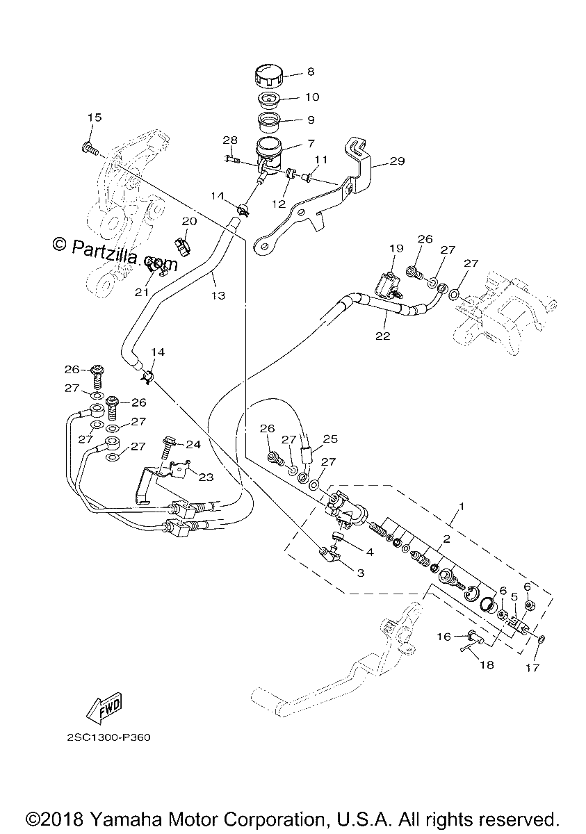 Diagrama de REAR MASTER CYLINDER
