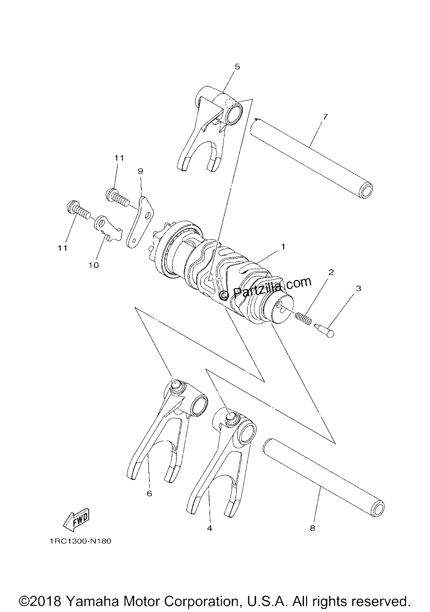 Diagrama de SHIFT CAM FORK