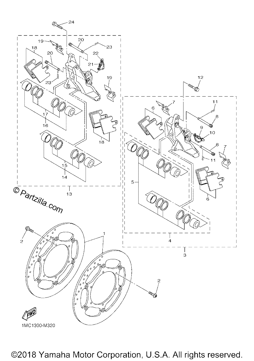 Diagrama de FRONT BRAKE CALIPER