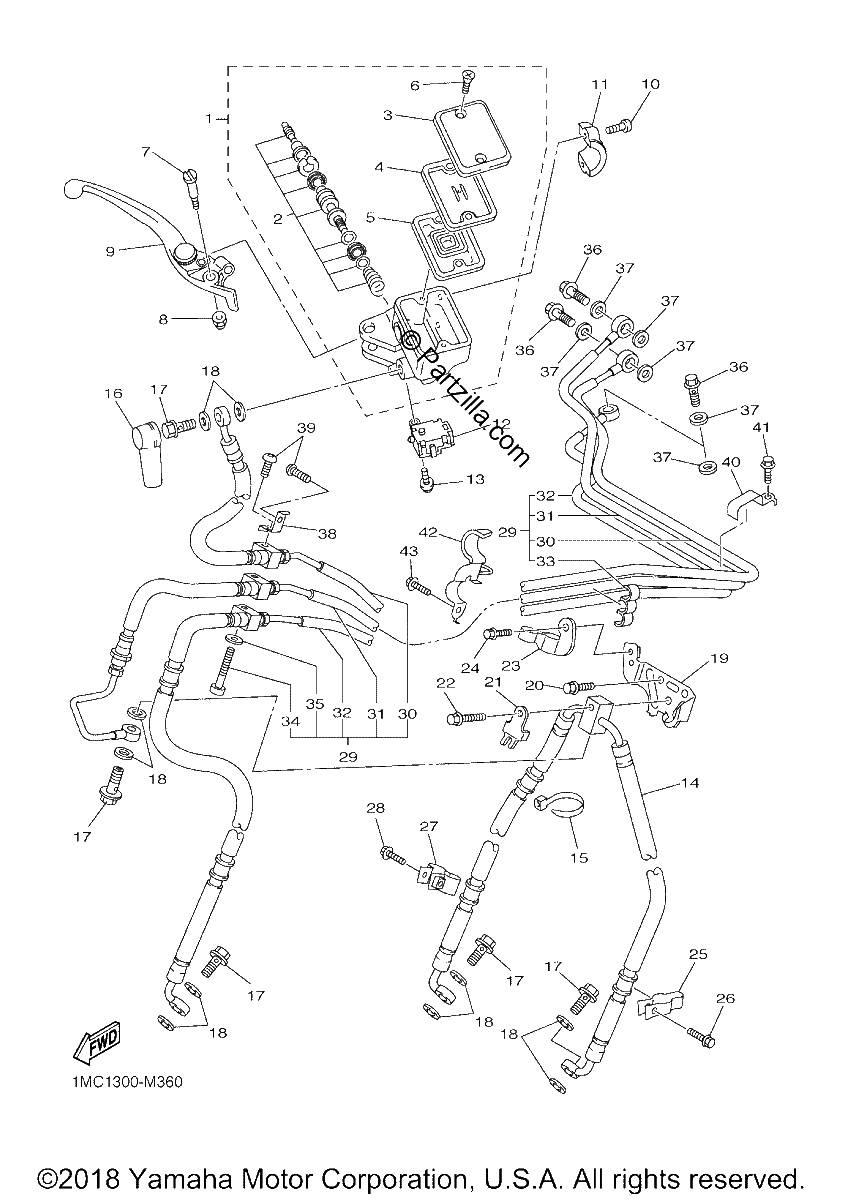 Diagrama de FRONT MASTER CYLINDER