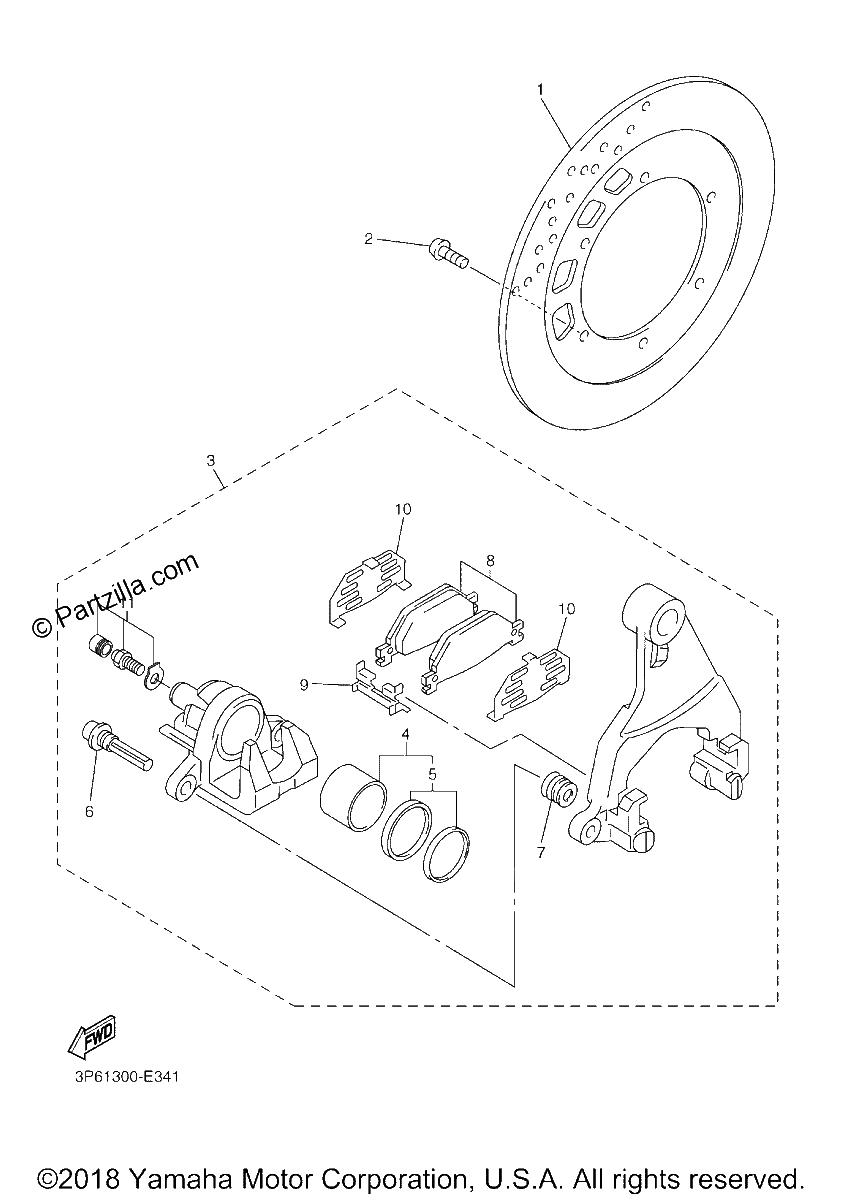 Diagrama de REAR BRAKE CALIPER