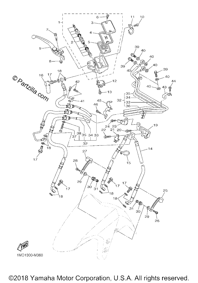 Diagrama de FRONT MASTER CYLINDER