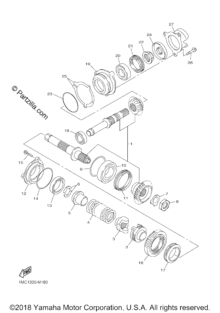 Diagrama de MIDDLE DRIVE GEAR