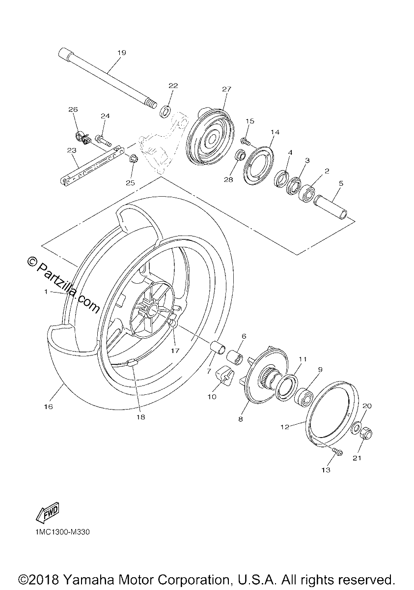 Diagrama de REAR WHEEL