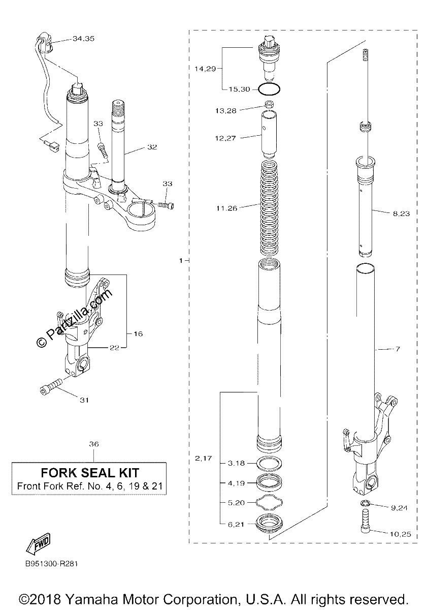 Diagrama de FRONT FORK