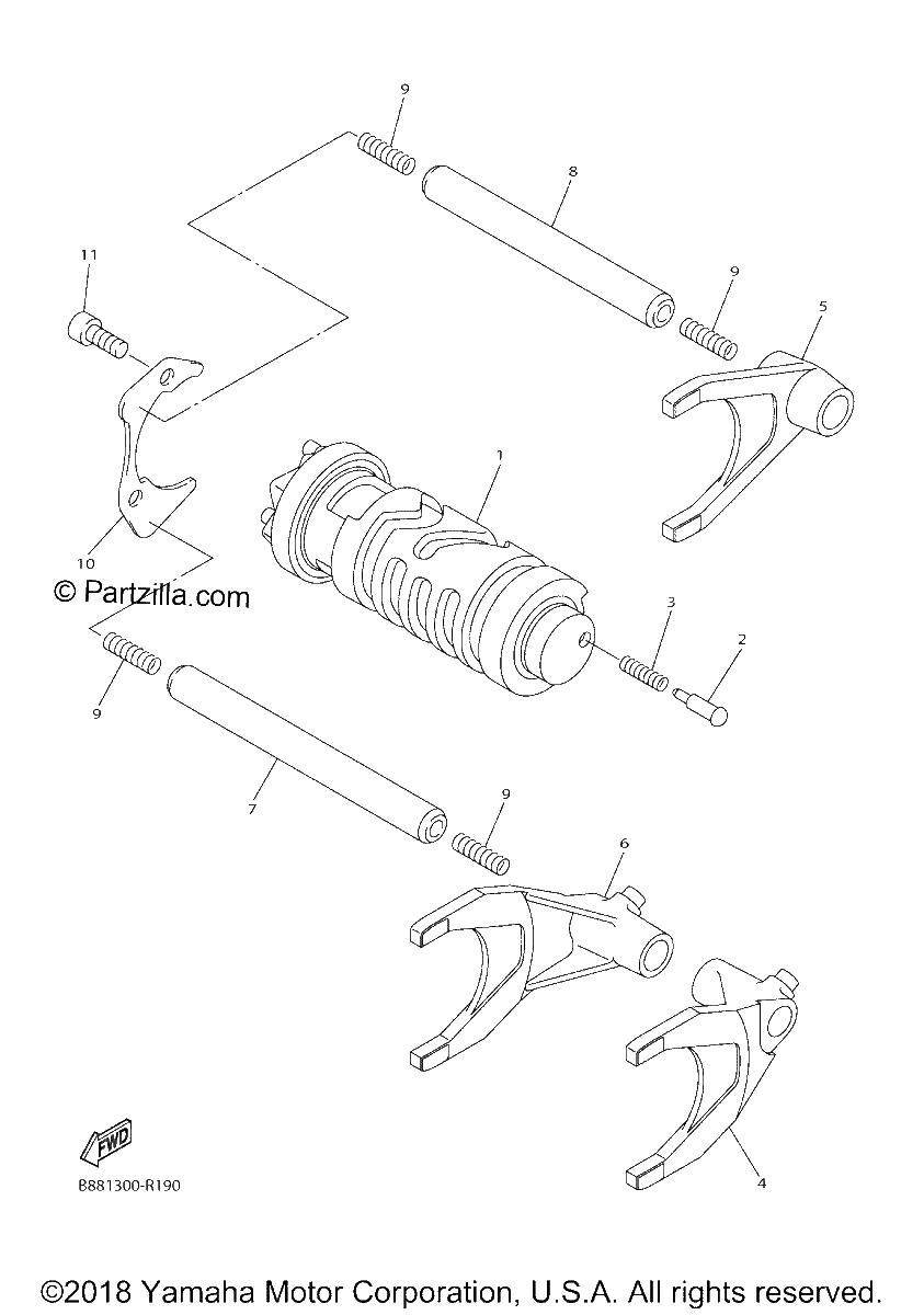 Diagrama de SHIFT CAM FORK