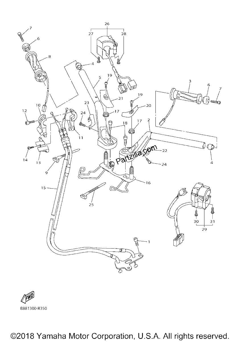 Diagrama de STEERING HANDLE CABLE