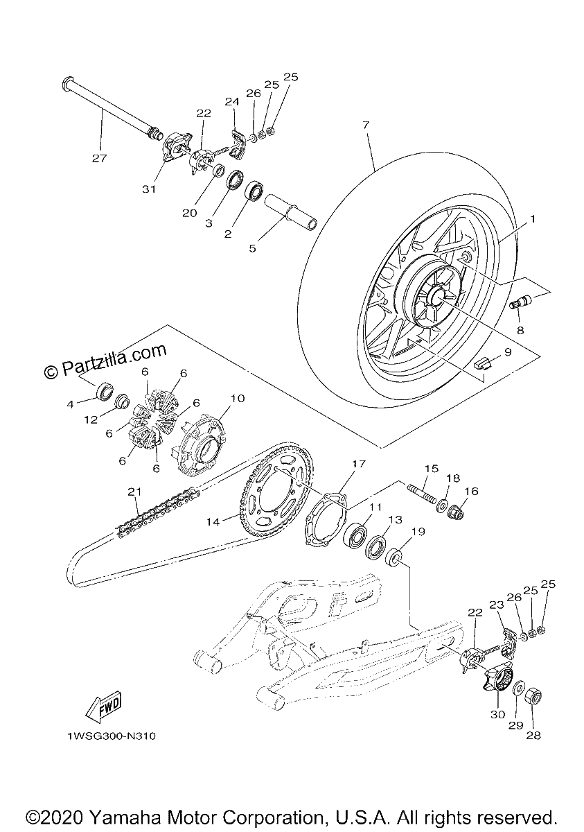 Diagrama de REAR WHEEL