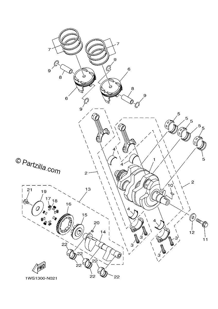 Diagrama de CRANKSHAFT PISTON